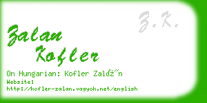 zalan kofler business card